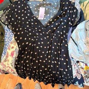 Wild Fable Black Floral Jumpsuit